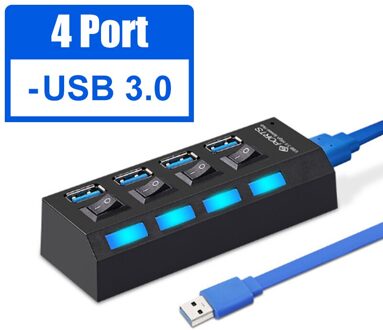 Usb 3.0 Hub Usb 2.0 Hub Multi Usb Splitter 4/7 Poort Expander Voor Pc Meerdere 3 Hab Gebruik Power Adapter USB3.0 Hub Met Schakelaar USB 3.0 HUB 4 Port