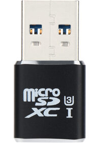 USB 3.0 Mini Card Reader/MICRO SD/SDXC Aluminium TF Kaartlezer # T2 zwart