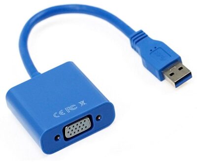 Usb 3.0 Naar Vga Adapter Met Audio Kabel Hdmi-Compatibel Splitter Naar Vga Converter Digitale Analoge Hd 1080P voor Pc Laptop Tablet blauw