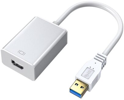 Usb 3.0 Naar Vga Adapter Met Audio Kabel Hdmi-Compatibel Splitter Naar Vga Converter Digitale Analoge Hd 1080P voor Pc Laptop Tablet wit