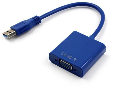 Usb 3.0 Naar Vga Adapter Multi-Display Converter Externe Grafische Kaart Draagbare Usb 3.0 Naar Vrouwelijke Vga Converter voor Pc Hdtv Blauw