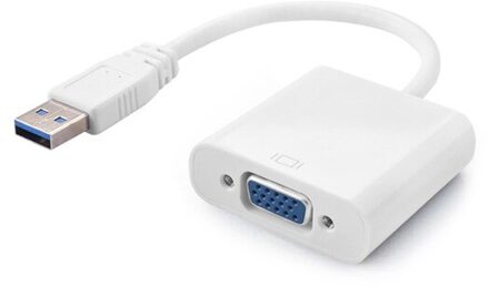 Usb 3.0 Naar Vga Adapter Multi-Display Converter Externe Grafische Kaart Draagbare Usb 3.0 Naar Vrouwelijke Vga Converter voor Pc Hdtv wit