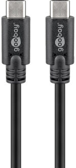 USB 3.1 (gen. 1) Aansluitkabel [1x USB-C stekker - 1x USB-C stekker] 1.5 m Zwart Stekker past op beide manieren