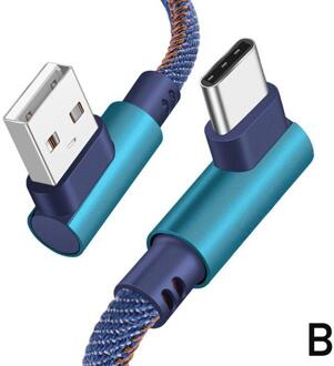 Usb 3.1 High Speed Transfer Rate Type C 90 Graden Rechts Data 3.1 Sync C Usb Snelle Kabel Hoek opladen Lader A1B6 blauw