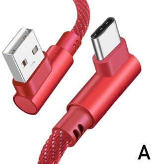 Usb 3.1 High Speed Transfer Rate Type C 90 Graden Rechts Data 3.1 Sync C Usb Snelle Kabel Hoek opladen Lader A1B6 rood