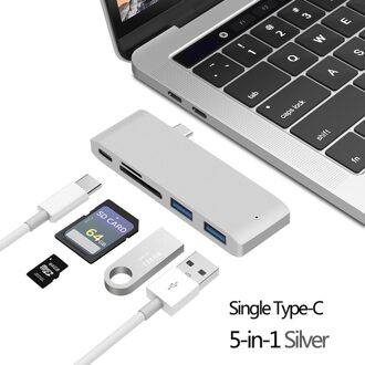 USB 3.1 Type-C Hub naar HDMI Adapter 4K Thunderbolt 3 USB C Hub Met Hub 3.0 TF SD-lezer Slot PD Voor MacBook Air Pro M1 Chip oranje