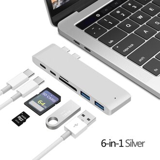 USB 3.1 Type-C Hub naar HDMI Adapter 4K Thunderbolt 3 USB C Hub Met Hub 3.0 TF SD-lezer Slot PD Voor MacBook Air Pro M1 Chip Roze