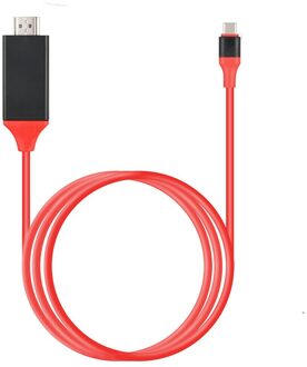 Usb 3.1 Type C Naar Hdmi-Compatibel 4K Adapter Kabel 2M Type C Kabel Voor Macbook voor Samsung Galaxy S9/S8/Note 9 rood