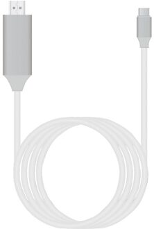 Usb 3.1 Type C Naar Hdmi-Compatibel 4K Adapter Kabel 2M Type C Kabel Voor Macbook voor Samsung Galaxy S9/S8/Note 9 wit