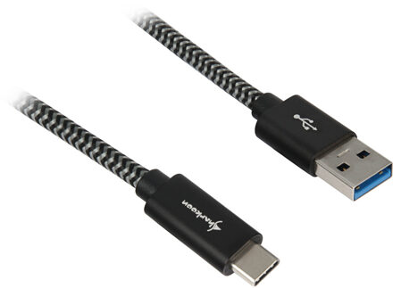 USB 3.2 kabel, USB-A > USB-C Zwart