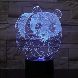 Usb 3D Led Night Light Leuke Dier Panda Decoratie Multicolor Rgb Jongens Kind Kids Baby Verjaardag Panda Tafellamp nachtkastje