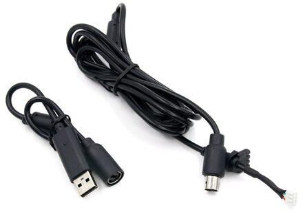 Usb 4 Pin Voor Kabel Cord Kabel + Breakaway Adapter Vervanging Voor Xbox- 360 Bedrade Controller Accessoires zwart