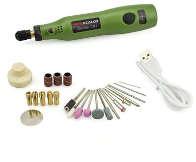 Usb 5V Dc 10W Mini Draadloze Variabele Snelheid Rotary Tool Kit Boor Graveren Pen Voor Frezen En Polijsten groen