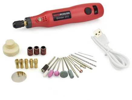Usb 5V Dc 10W Mini Draadloze Variabele Snelheid Rotary Tool Kit Boor Graveren Pen Voor Frezen En Polijsten Rood