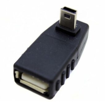 USB A Female to Mini USB Male adapter,90° hoek