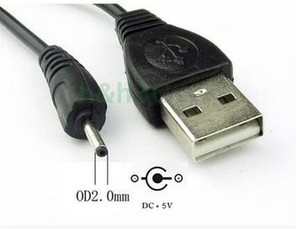 USB A Male to DC 2.0mm Male cable,0.5m