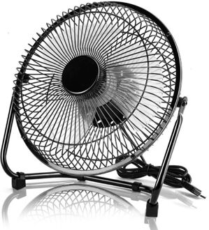 Usb Aangedreven Metalen 8 Inch Draagbare Usb Bureau Ventilator Met 2 Snelheden Schakelaar Personal Cooling Fan Voor Thuis Kantoor Tafel outdoor zwart