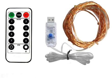 Usb Afstandsbediening Koperdraad Licht Snaar Kerst Dag Bruiloft Decoratie Led Koperdraad Ster Lichten 5m kleurrijk