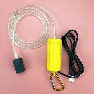 USB Air Bubble Beluchter Vijverpomp Hydrocultuur Zuurstof Aquarium Fish Tank Kabel 1m Geel