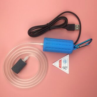 USB Air Bubble Beluchter Vijverpomp Hydrocultuur Zuurstof Aquarium Fish Tank Kabel 1m licht blauw