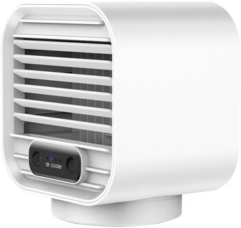 Usb Air Cooler Fan Draagbare Kleine Draadloze Lucht Bevochtigen Koelventilator 3 Versnellingen 2000Mah Lage Noise Kamer Airs Luchtbevochtiger wit