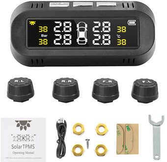 Usb Android Tpms Auto Bandenspanningscontrolesysteem Display 4 Interne Sensoren Android Navigatie Bandenspanning Alarm 0-116Psi normaal extern