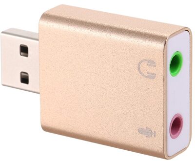 Usb Audio Geluidskaart Aluminium Usb Externe Stereo Sound Adapter Virtual 7.1 Microfoon Converter Met 3.5Mm Jack Voor mac