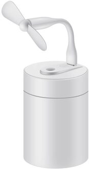 USB Auto Luchtbevochtiger Met Ventilator Ultrasone Luchtbevochtiger Mini Aroma Essentiële Olie Diffuser Aromatherapie Mist Maker Voor Home Office wit