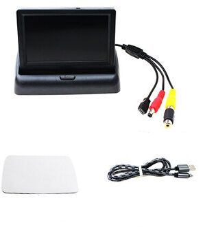 USB Auto Monitor 4.3 Inch Opvouwbare Auto Parking Reverse Rear view Monitor 5 V Power Door Micro USB Charger datakabel met goud USB kabel