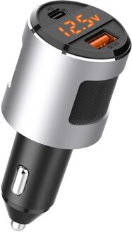 Usb Autolader 18W Quick Charge 3 QC3.0 65W Pd Usb Type C Snel Opladen Telefoon Adapter Voor iphone Samsung Huawei Accessoires zilver