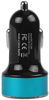 Usb Autolader 2 Poort Qc 3.0 Adapter Sigarettenaansteker Led Voltmeter Voor Alle Soorten Mobiele Telefoons Auto Vervanging deel TSLM1 blauw