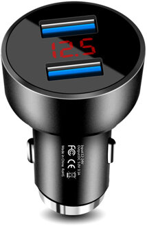 Usb Autolader Auto Telefoon Oplader Dual Usb Adapter Sigarettenaansteker Led Voltmeter Voor Alle Soorten Mobiele Telefoons Voor xiaomi 3