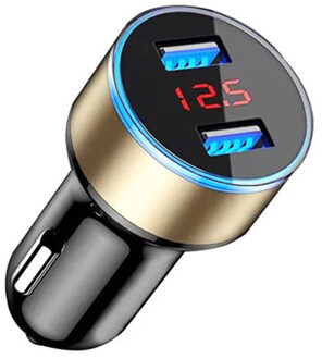 Usb Autolader Auto Telefoon Oplader Dual Usb Adapter Sigarettenaansteker Led Voltmeter Voor Alle Soorten Mobiele Telefoons Voor xiaomi 4