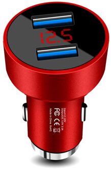 Usb Autolader Auto Telefoon Oplader Dual Usb Adapter Sigarettenaansteker Led Voltmeter Voor Alle Soorten Mobiele Telefoons Voor xiaomi 5
