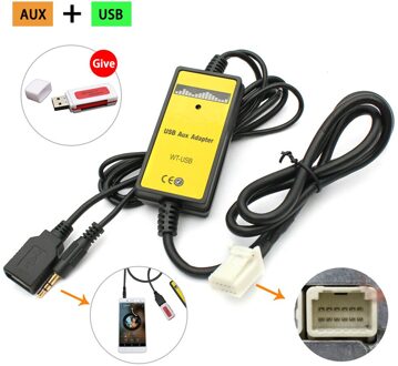 Usb Aux MP3 Interface Adapter 12V Auto MP3 Speler Radio Voor Toyota Camry 6 + 6pin 3.5Mm Jack kabels Sockets Usb Auto Adapter