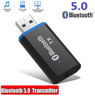 Usb Bluetooth 5.0 + Edr Audio Zender Voor Tv Pc Driver-Gratis Usb Audio Dongle Zender 3.5 Mm 3.5 jack Aux Draadloze Adapter