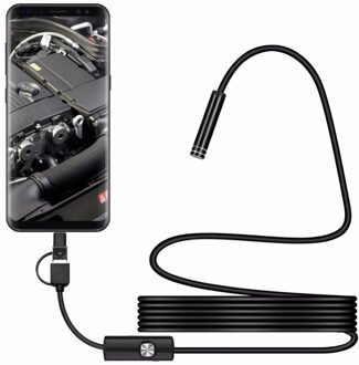USB Borescope 5.5MM 7MM Lens Android Endoscoop Camera 1m 2m 5m Draad Waterdichte Inspectie Camera voor PC Android Telefoon 5.5mm lens / 1m