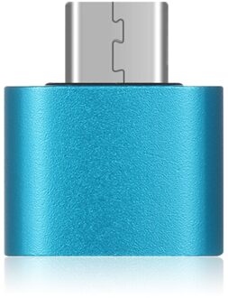 USB-C 3.1 Type C Naar Usb 3.0 Otg Metalen Kleurrijke Converter Man-vrouw Adapter Voor Android Smartphones Accessoires Blauw