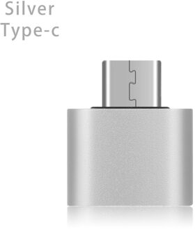 USB-C 3.1 Type C Naar Usb 3.0 Otg Metalen Kleurrijke Converter Man-vrouw Adapter Voor Android Smartphones Accessoires Zilver