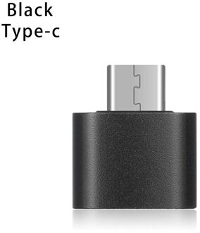 USB-C 3.1 Type C Naar Usb 3.0 Otg Metalen Kleurrijke Converter Man-vrouw Adapter Voor Android Smartphones Accessoires zwart