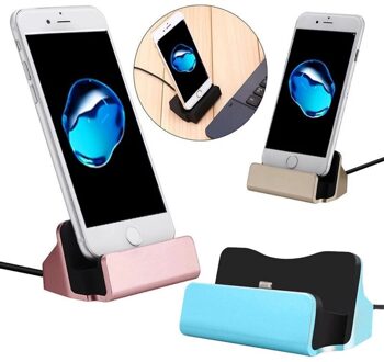 Usb C Dock Station Type C Opladen Stand Voor Huawei P30 P40 Pro Samsung Galaxy S9 S10 S20 Plus Xiaomi telefoon Docking Usbc Charger blauw