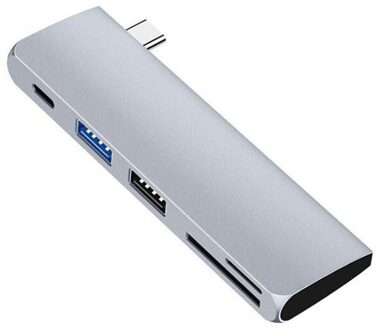 USB-C Hub Adapter, Draagbare 5 In 1 Usb Type C Adapter Met Usb 3.0 Usb 2.0 Poorten, sd/Tf Kaartlezer En Pd Poort Opladen