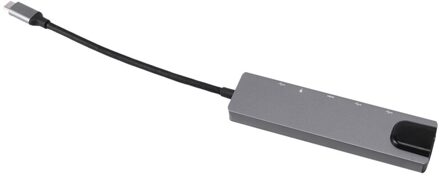 Usb C Hub Type-C Docking Station 6 In 1 USB3.0 + Hdmi-Compatibel + RJ45 + Pd usb Splitter Voor Laptop Pc