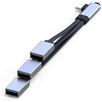 Usb C Hub, Type-C Kabel Otg Adapter Met 3 Usb-poorten, usb C Draagbare Verlengkabel Voor Mobiele Telefoons Computers, Elleboog