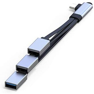 Usb C Hub, Type-C Kabel Otg Adapter Met 3 Usb-poorten, usb C Draagbare Verlengkabel Voor Mobiele Telefoons Computers, Elleboog