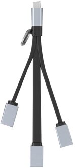 Usb C Hub, Type-C Kabel Otg Adapter Met 3 Usb-poorten, usb C Draagbare Verlengkabel Voor Mobiele Telefoons, Laptops, Rechte