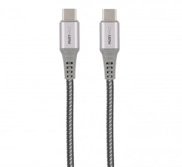 USB-C Kabel - USB 2.0 - 60W PD - Nylon Sleeve - 1 meter - Grijs