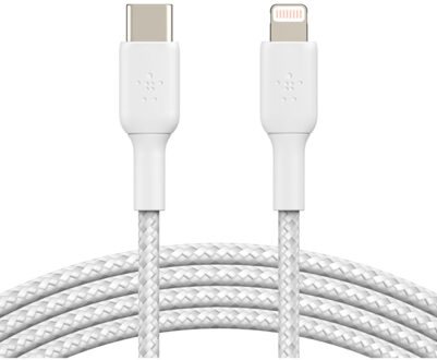 Usb C naar Lightning Kabel 1m Wit Nylon