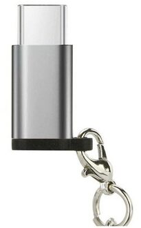USB-C Naar Micro Usb Adapter Opladen Anti-Verloren Sleutelhanger Usb Type-C Om Micro Usb Convert Connector Snelle data Transfer grijs
