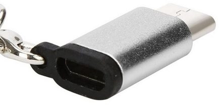 USB-C Naar Micro Usb Adapter Opladen Anti-Verloren Sleutelhanger Usb Type-C Om Micro Usb Convert Connector Snelle data Transfer Sliver